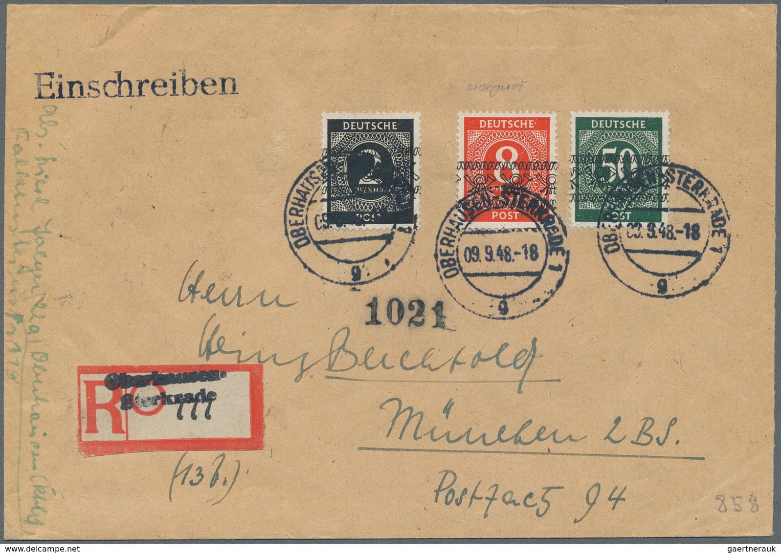 Deutschland Nach 1945: 1945-1960, Hochwertige Partie Mit Rund 280 Briefen, Dabei Bi-Zone, Gemeinscha - Collections