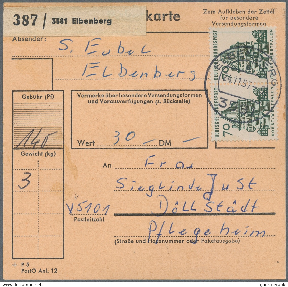 Deutschland Nach 1945: 1945-1990, Rund 900 Paketkarten, Zonen, Saar, Bund, Berlin Und DDR, Dabei Vie - Collections