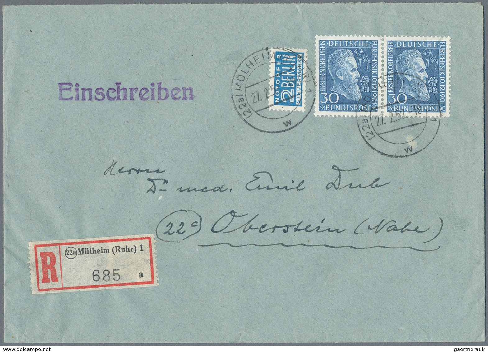 Deutschland nach 1945: 1946/1957 (ca.), abwechslungsreicher Posten mit rund 200 Belegen, dabei u.a.