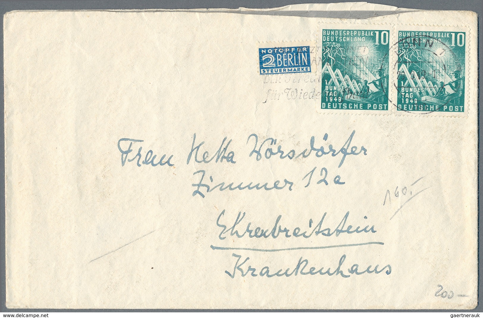 Deutschland nach 1945: 1946/1957 (ca.), abwechslungsreicher Posten mit rund 200 Belegen, dabei u.a.
