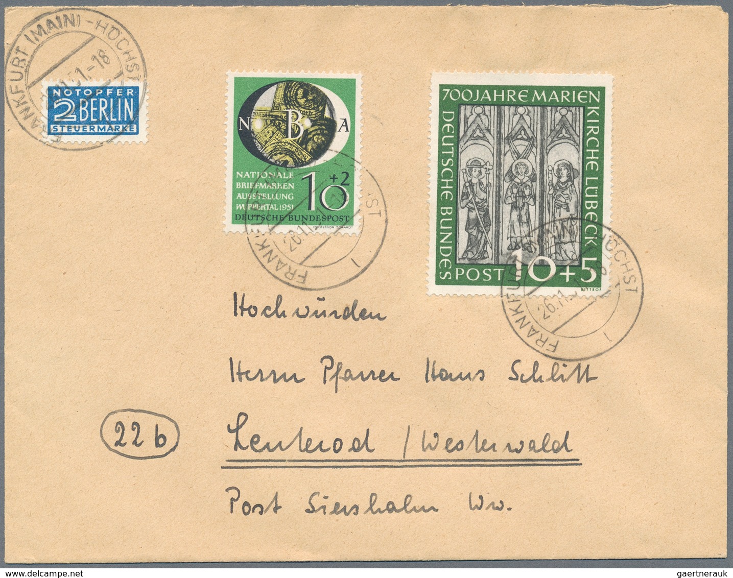 Deutschland nach 1945: 1946/1957 (ca.), abwechslungsreicher Posten mit rund 200 Belegen, dabei u.a.