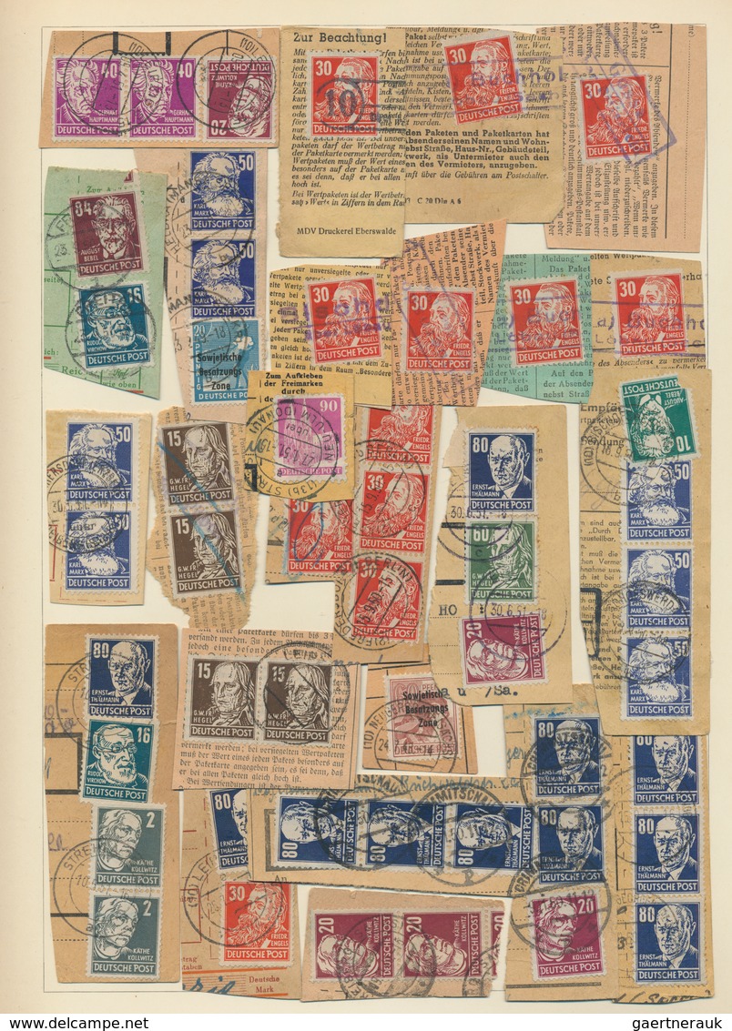 Deutschland Nach 1945: 1948/1951, Reichhaltige Sammlungspartie Von Paketkartenabschnitten Mit Franka - Collections