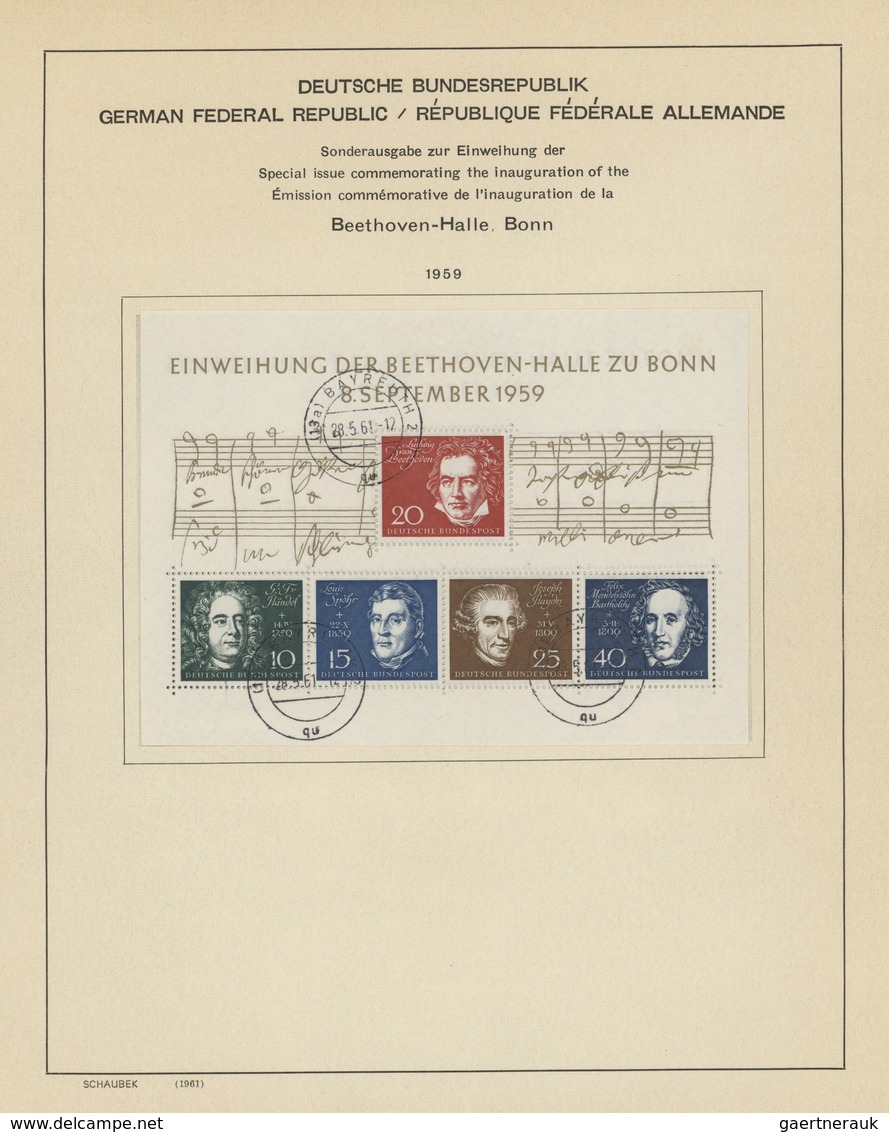 Deutschland nach 1945: 1948/1990, sauber gestempelte Sammlung Bund, Berlin und DDR in fünf Schaubek-