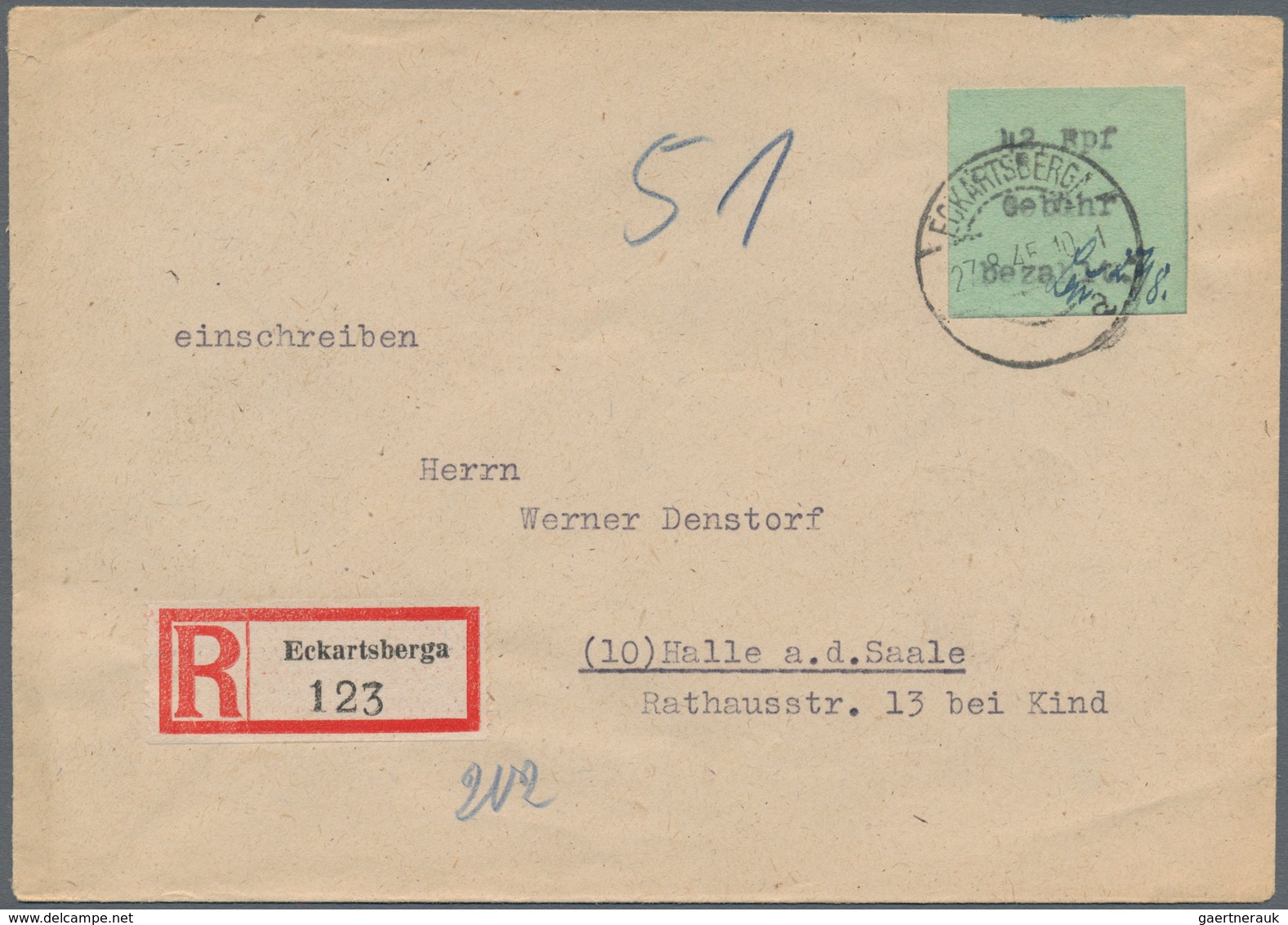 Deutsche Lokalausgaben Ab 1945: 1945/1946, Partie Mit Ca. 45 Briefen, Karten Und Ganzsachen Inkl. Bl - Other & Unclassified