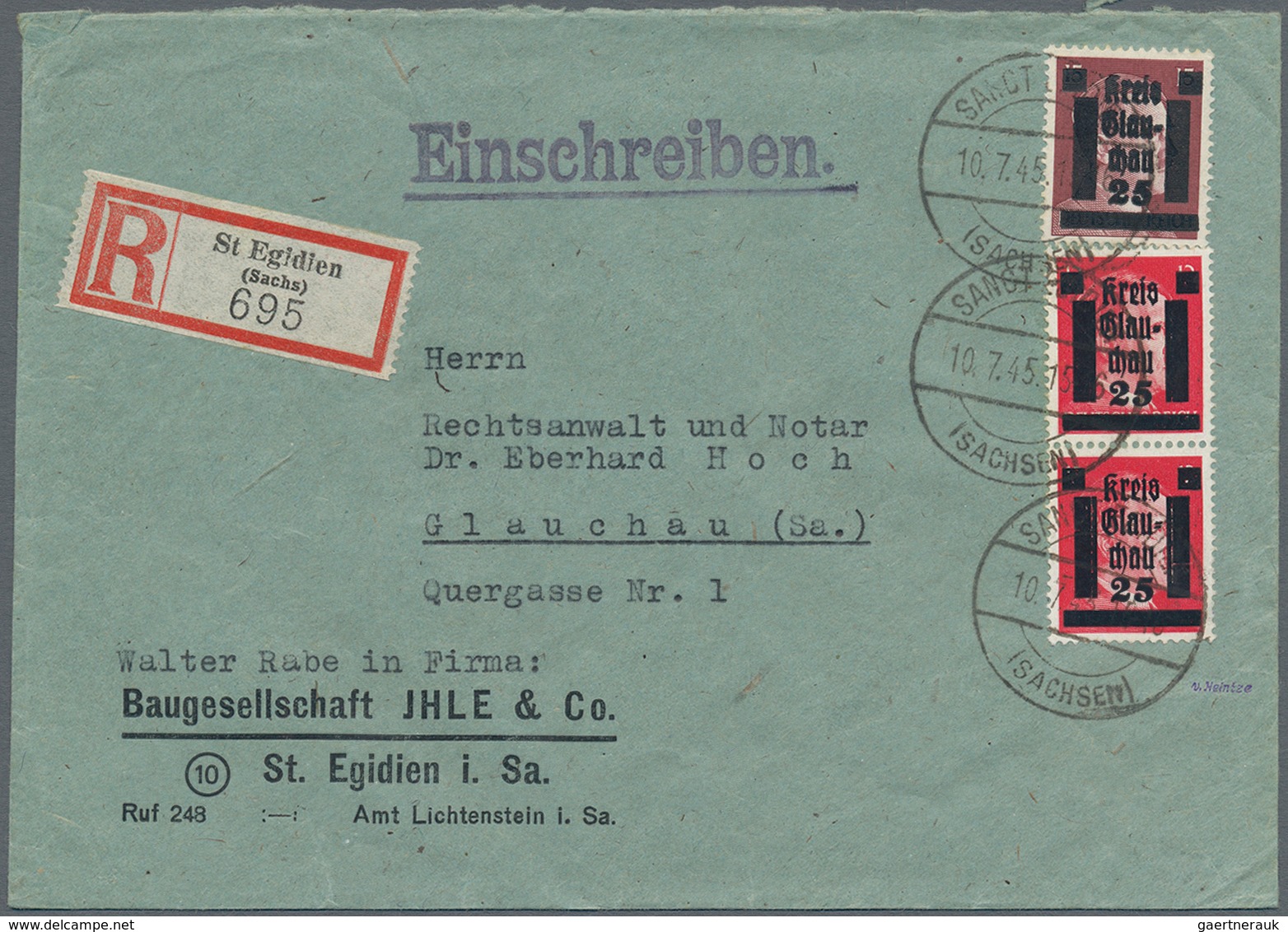 Deutsche Lokalausgaben Ab 1945: 1945/1946, Partie Mit Ca. 45 Briefen, Karten Und Ganzsachen Inkl. Bl - Sonstige & Ohne Zuordnung