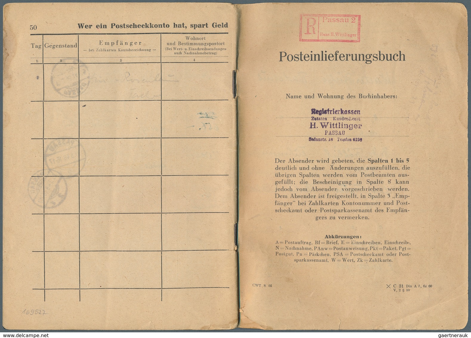 Alliierte Besetzung - Gemeinschaftsausgaben: 1947 - 48, Einlieferungsbuch (50 S.) Aus Passau Incl. 5 - Sonstige & Ohne Zuordnung