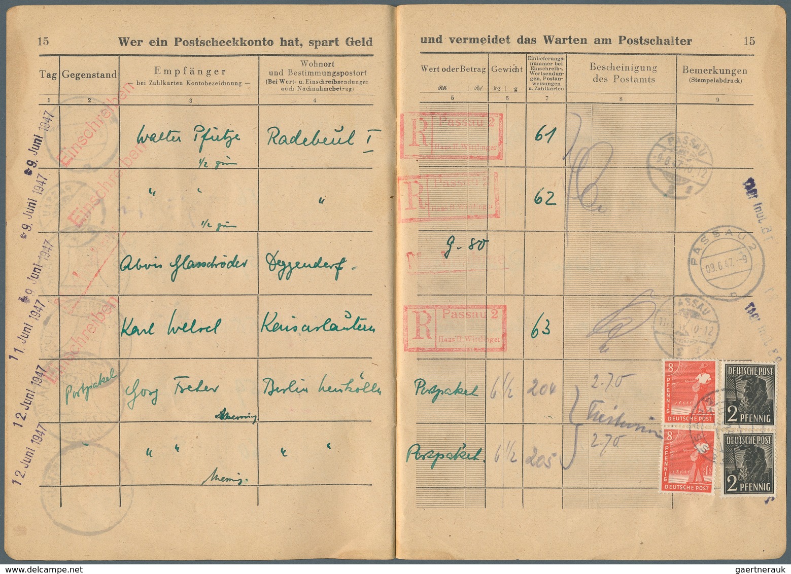 Alliierte Besetzung - Gemeinschaftsausgaben: 1947 - 48, Einlieferungsbuch (50 S.) Aus Passau Incl. 5 - Other & Unclassified