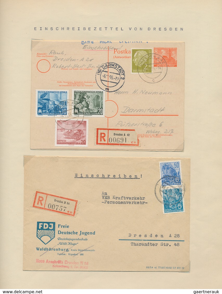 Sowjetische Zone Und DDR: 1945/1963 (ca.), R-ZETTEL SBZ/DDR Mit Starkem Teil "Dresden", Umfassende S - Collections