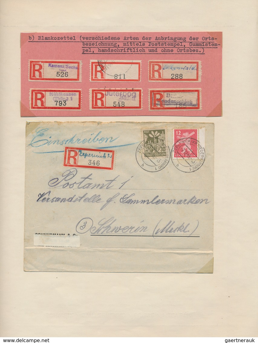Sowjetische Zone Und DDR: 1945/1963 (ca.), R-ZETTEL SBZ/DDR Mit Starkem Teil "Dresden", Umfassende S - Collections