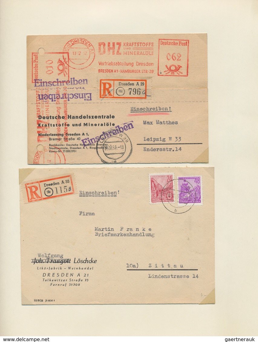 Sowjetische Zone Und DDR: 1945/1963 (ca.), R-ZETTEL SBZ/DDR Mit Starkem Teil "Dresden", Umfassende S - Collections