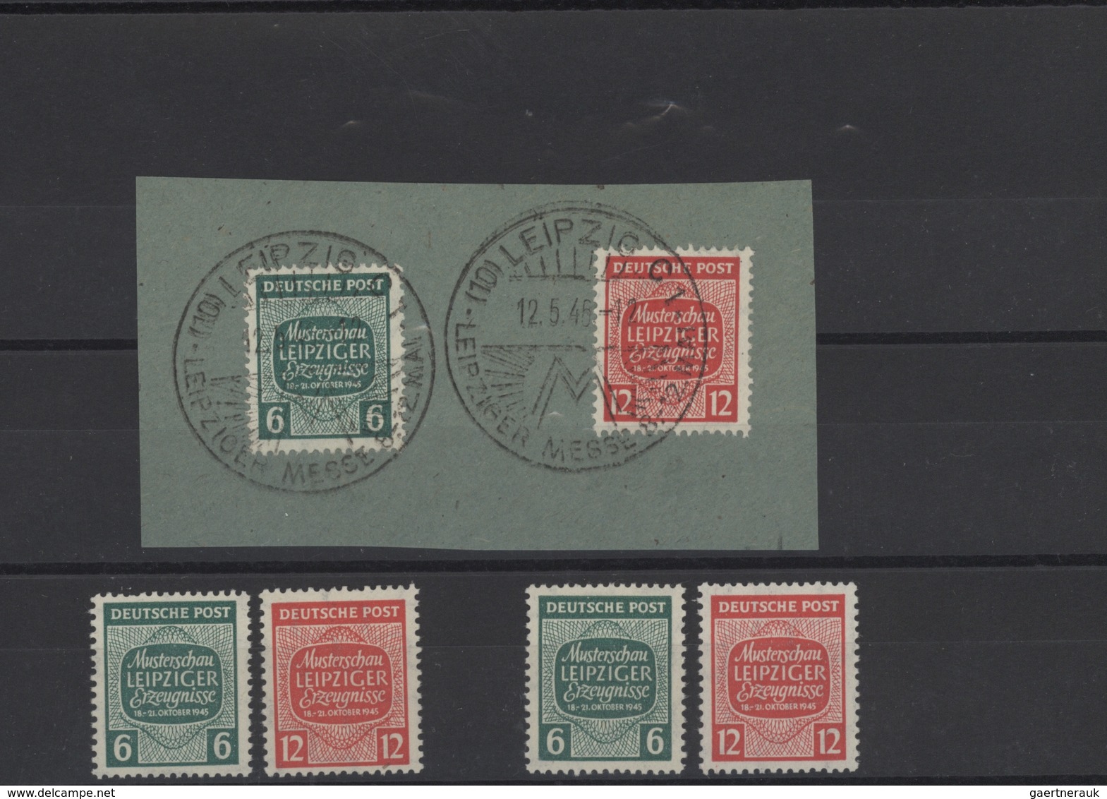 Sowjetische Zone: 1945/1946, Meist Gestempelte Zusammenstellung, Dabei Großformatiges Briefstück Mit - Sonstige & Ohne Zuordnung