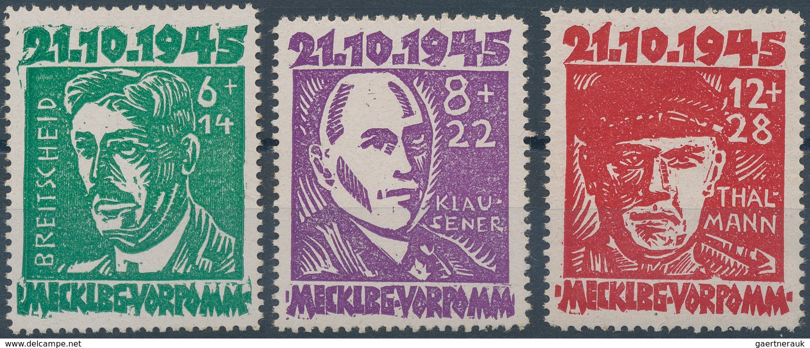 Sowjetische Zone: 1945/1949, Postfrische Zusammenstellung Mit Einigen Marken MVP Sowie Meist Blocks, - Other & Unclassified