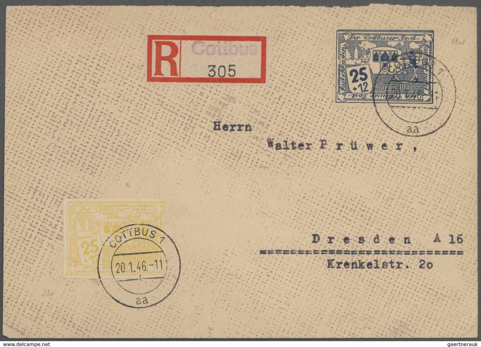 Sowjetische Zone: 1945/46 Sammlung Von Ca. 73 Belegen Karten Briefen Ganzsachen Der Lokalpost Nach 1 - Other & Unclassified