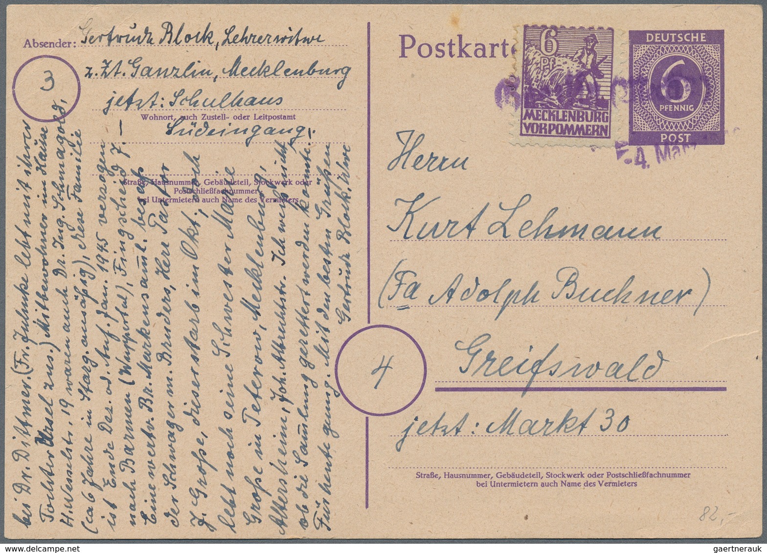 Sowjetische Zone: 1945/49 Kleiner Posten Von Ca. Mit Vielen Interessanten Briefen, Karten, Einschrei - Sonstige & Ohne Zuordnung