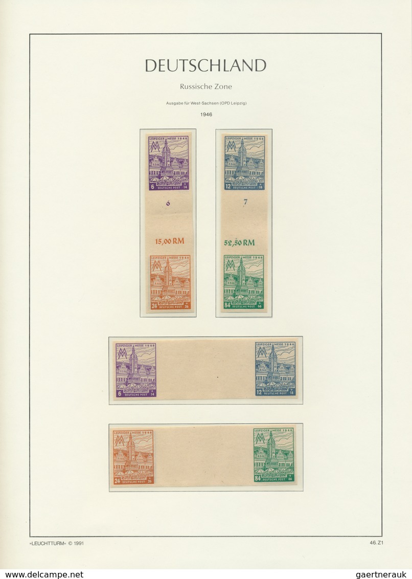 Sowjetische Zone: 1946, Postfrische Sammlung Zusammendrucke Mit Hz 1a, S Zd 7A, S Zd 7/8B, WZ 17/18 - Other & Unclassified