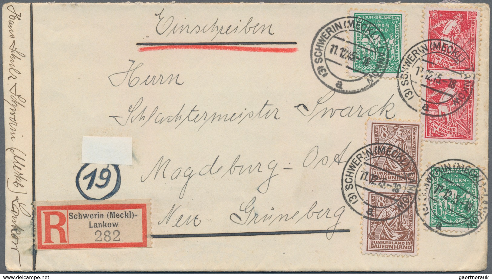 Sowjetische Zone - Mecklenburg-Vorpommern: 1945/1946, Partie Mit Ca. 40 Briefen, Karten Und Ganzsach - Sonstige & Ohne Zuordnung