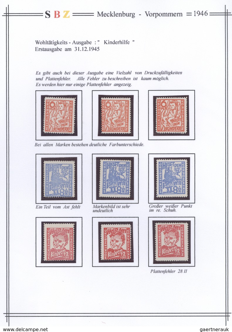 Sowjetische Zone - Mecklenburg-Vorpommern: 1945/1946, Spezialisierte Sammlung Auf Selbstgestalteten - Autres & Non Classés