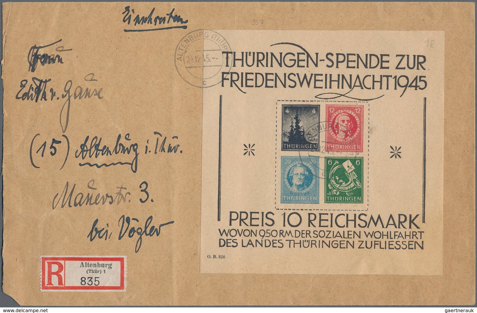 Sowjetische Zone - Thüringen: 1945 - 1946, Sammlungsposten Von Ca. 80 Belegen, Dabei Einschreiben, V - Other & Unclassified