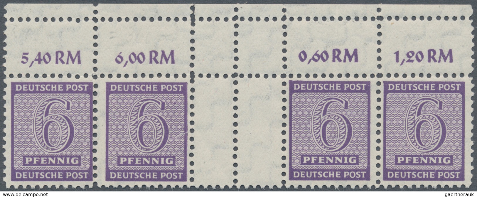 Sowjetische Zone - West-Sachsen: 1945, Zusammendrucke Ziffern, Postfrisches Lot Von Geschnittenen Un - Sonstige & Ohne Zuordnung