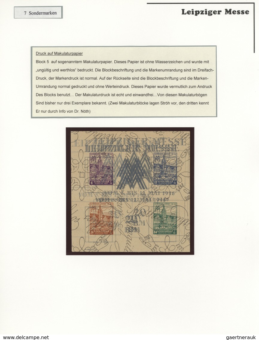 Sowjetische Zone - West-Sachsen: 1946, Umfangreiche Spezialsammlung Des Blocks Zur Ersten Leipziger - Sonstige & Ohne Zuordnung