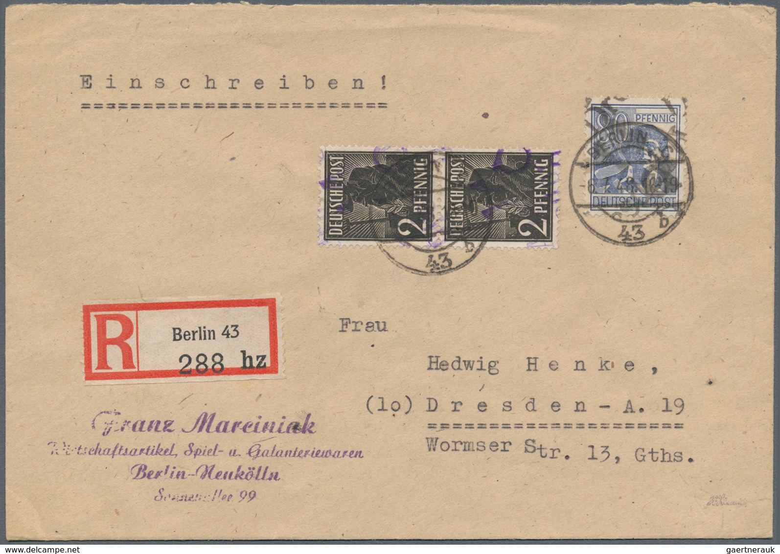 Sowj. Zone - Bezirkshandstempel: 1948, Partie Mit Fast 60 Briefen Und Karten, Dabei Viele R-Briefe, - Other & Unclassified