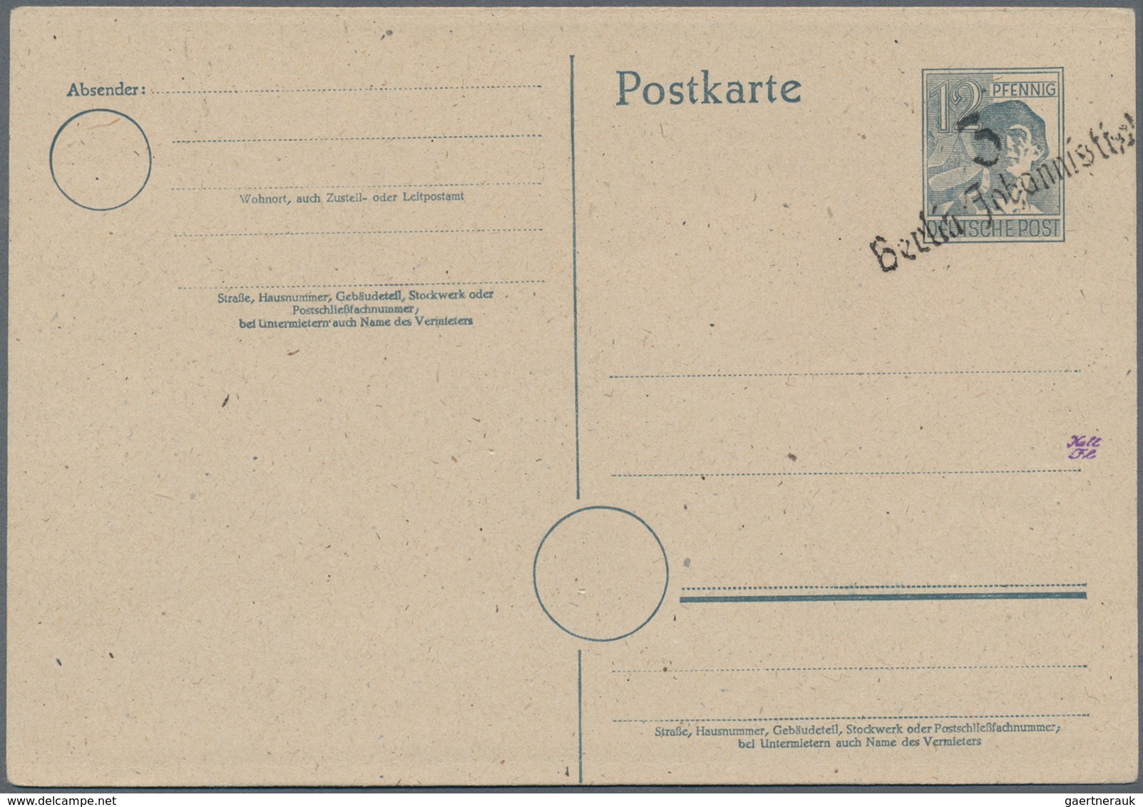 Sowj. Zone - Bezirkshandstempel: GANZSACHEN: 1948, Partie Von 10 Verschiedenen Ungebrauchten 12 Pfg. - Other & Unclassified