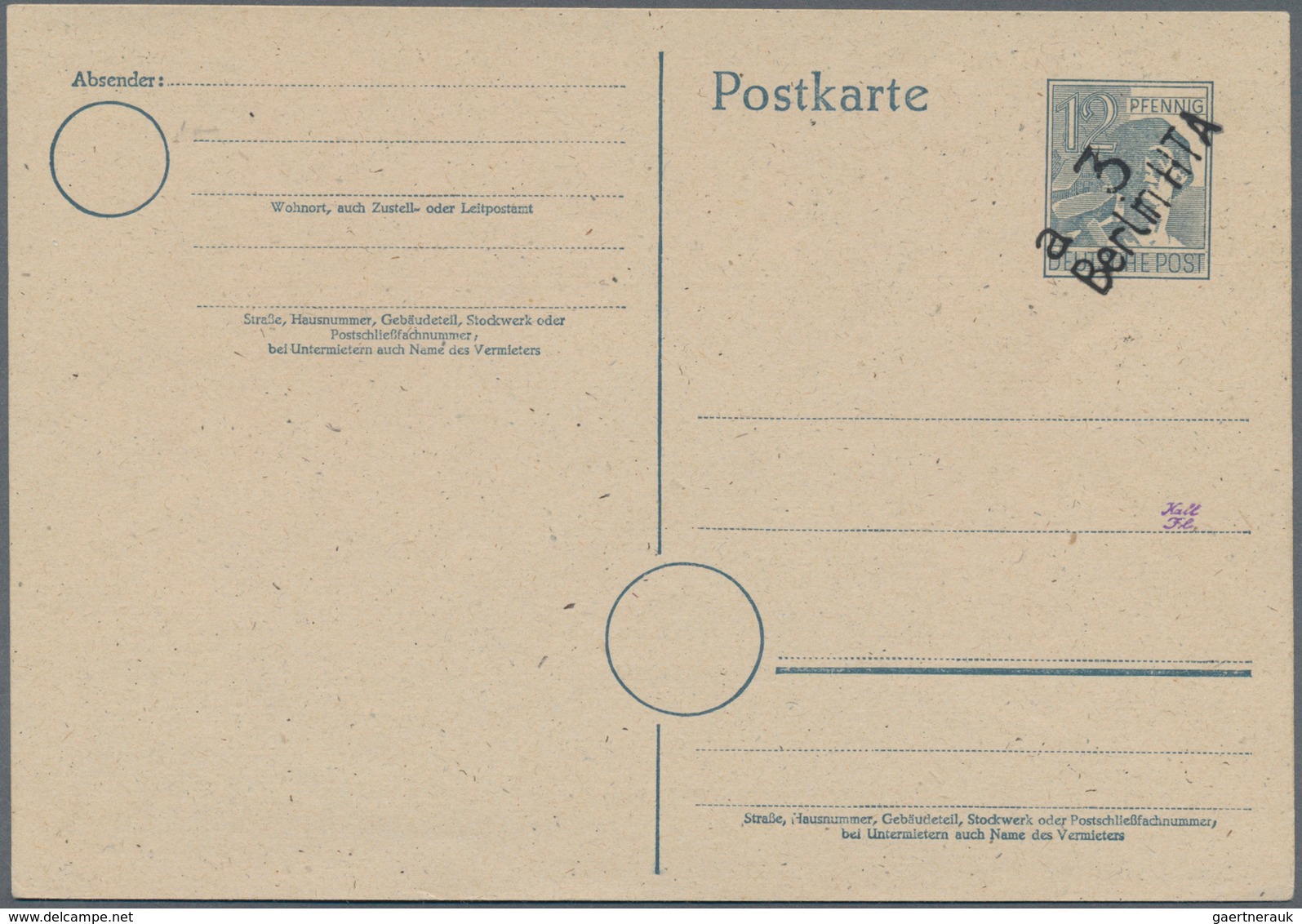 Sowj. Zone - Bezirkshandstempel: GANZSACHEN: 1948, Partie Von 10 Verschiedenen Ungebrauchten 12 Pfg. - Sonstige & Ohne Zuordnung