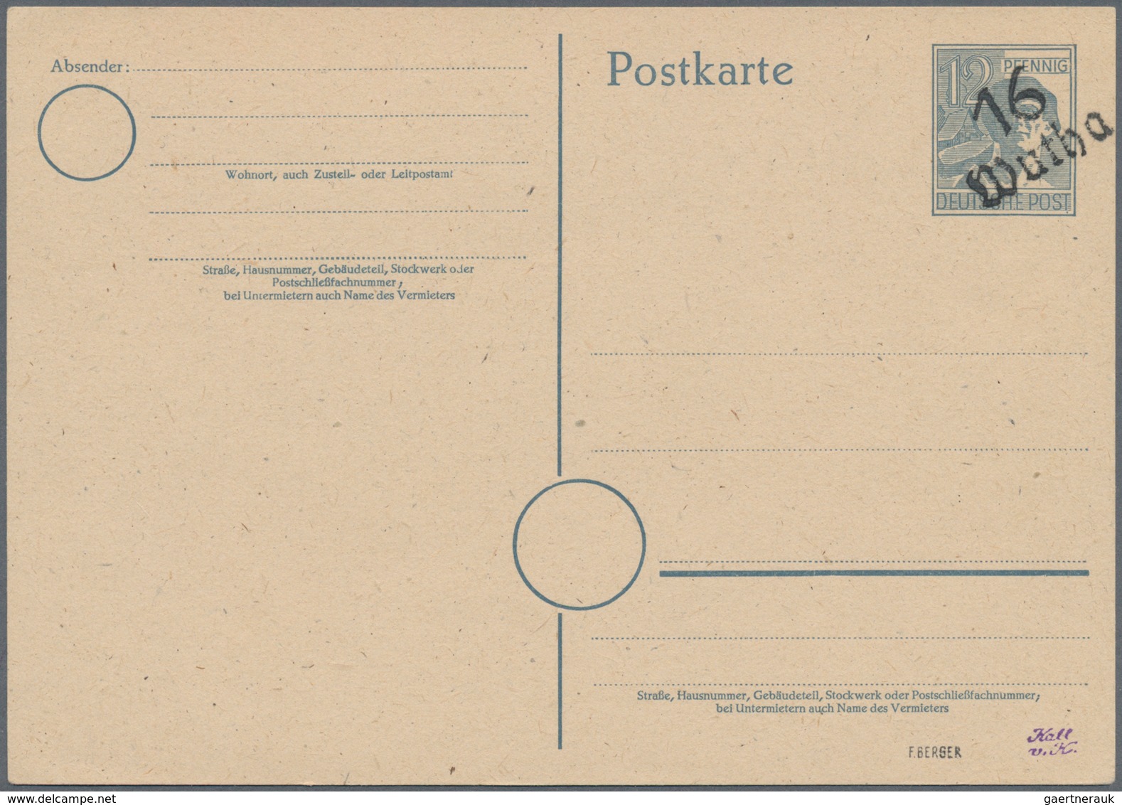 Sowj. Zone - Bezirkshandstempel: GANZSACHEN: 1948, Partie Von 10 Verschiedenen Ungebrauchten 12 Pfg. - Other & Unclassified