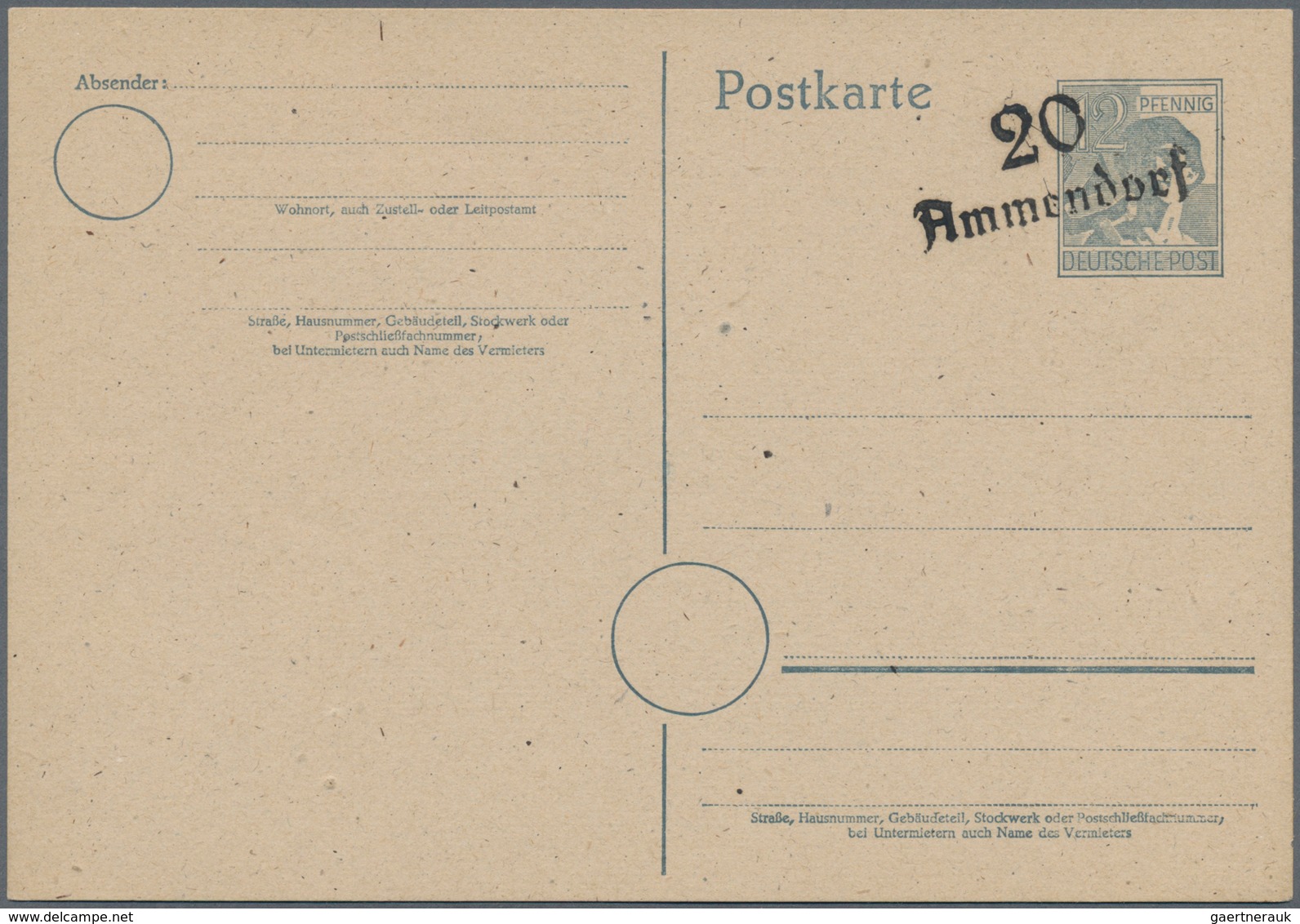 Sowj. Zone - Bezirkshandstempel: GANZSACHEN: 1948, Partie Von 10 Verschiedenen Ungebrauchten 12 Pfg. - Sonstige & Ohne Zuordnung