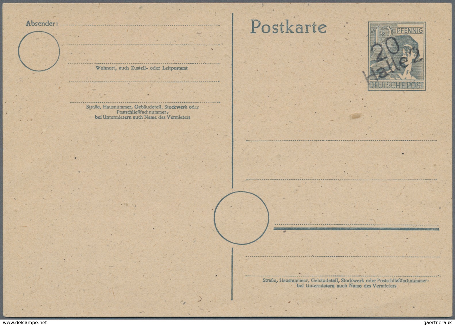 Sowj. Zone - Bezirkshandstempel: GANZSACHEN: 1948, Partie Von 10 Verschiedenen Ungebrauchten 12 Pfg. - Autres & Non Classés