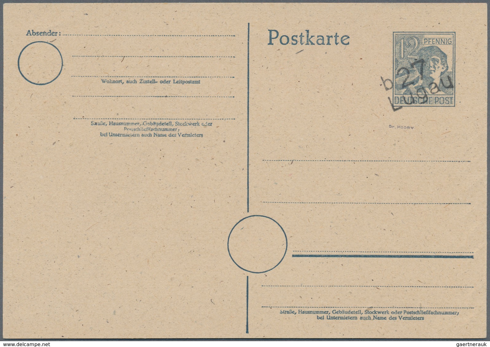 Sowj. Zone - Bezirkshandstempel: GANZSACHEN: 1948, Partie von 10 verschiedenen ungebrauchten 12 Pfg.