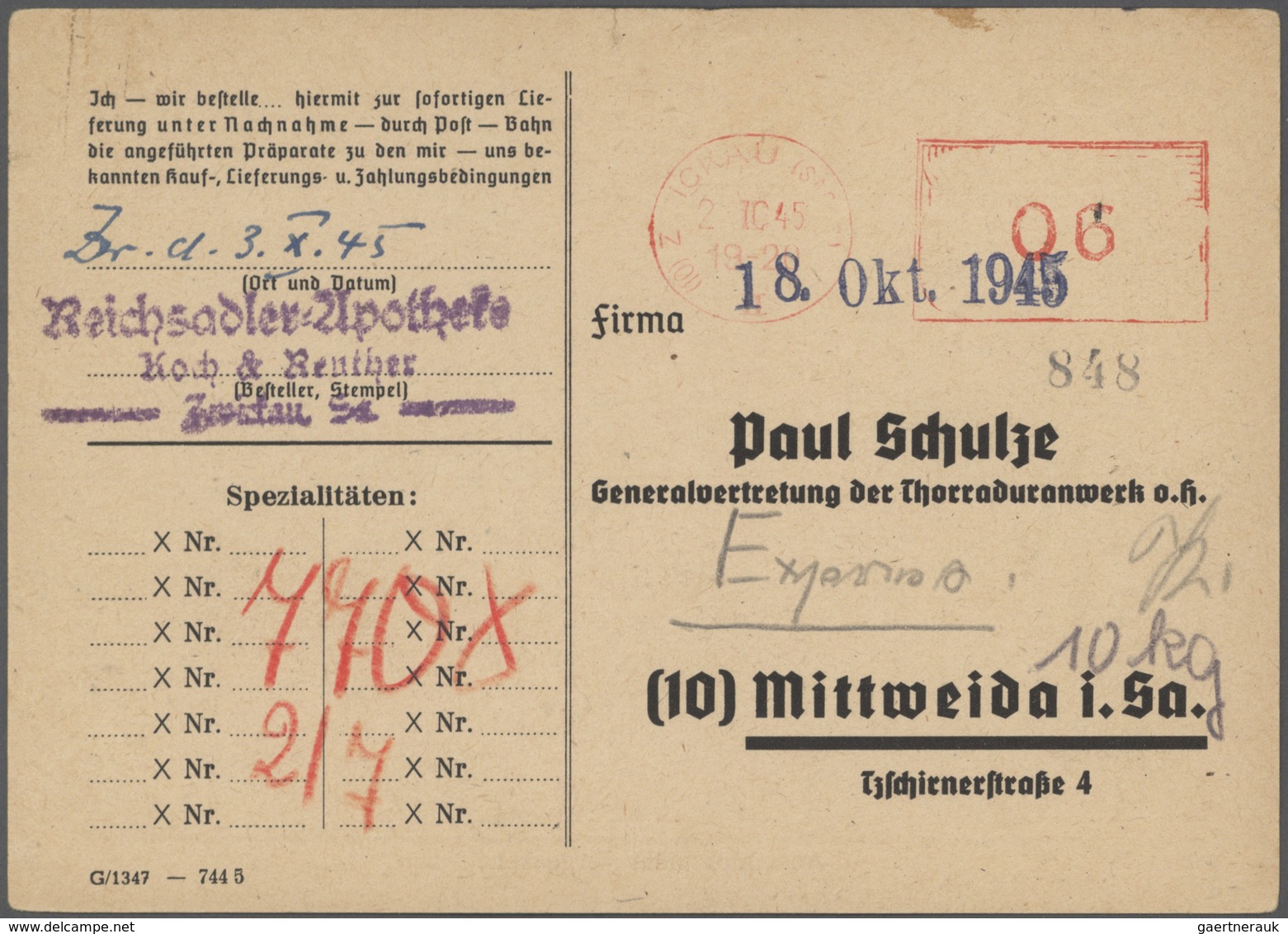 Sowjetische Zone - Allgemeine Ausgaben: 1945/46 Sammlung Von Ca. 225 Briefen, Karten Auch Einige Vor - Autres & Non Classés