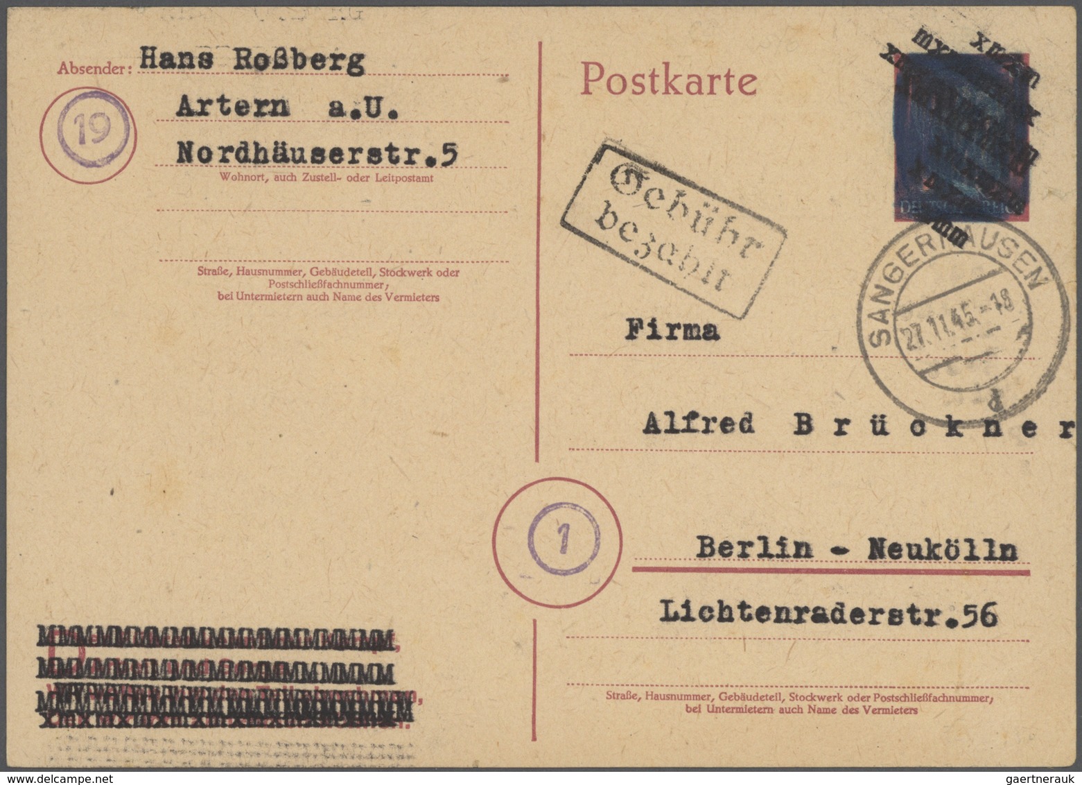 Sowjetische Zone - Allgemeine Ausgaben: 1945/46 Sammlung Von Ca. 225 Briefen, Karten Auch Einige Vor - Other & Unclassified