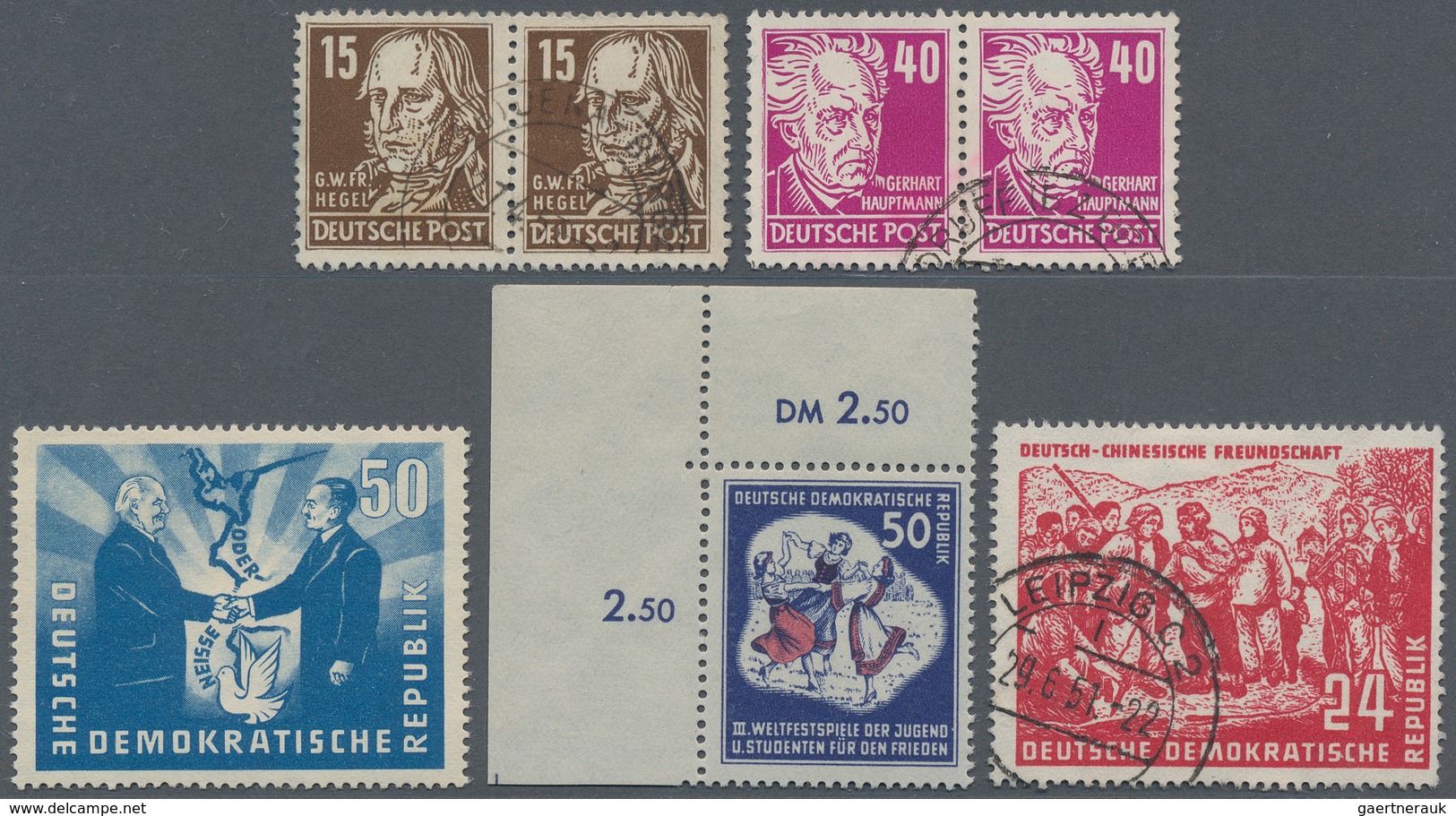 DDR: 1949/1953 (ca.), Bestand Im Lindner-Binder Mit Etlichen Besseren Marken Und Kompl. Sätzen U.a. - Sammlungen