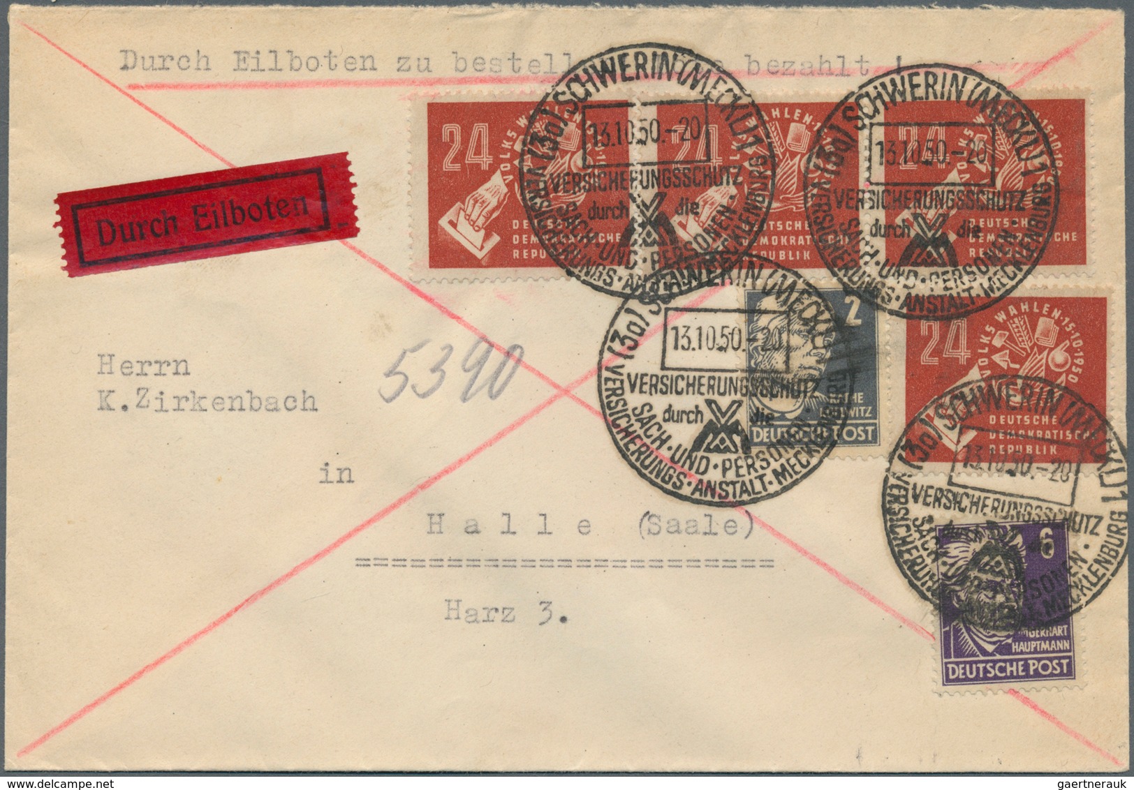 DDR: 1949/1958, gehaltvolle Sammlung der frühen DDR-Ausgaben als Frankatur auf insgesamt 262 Belegen