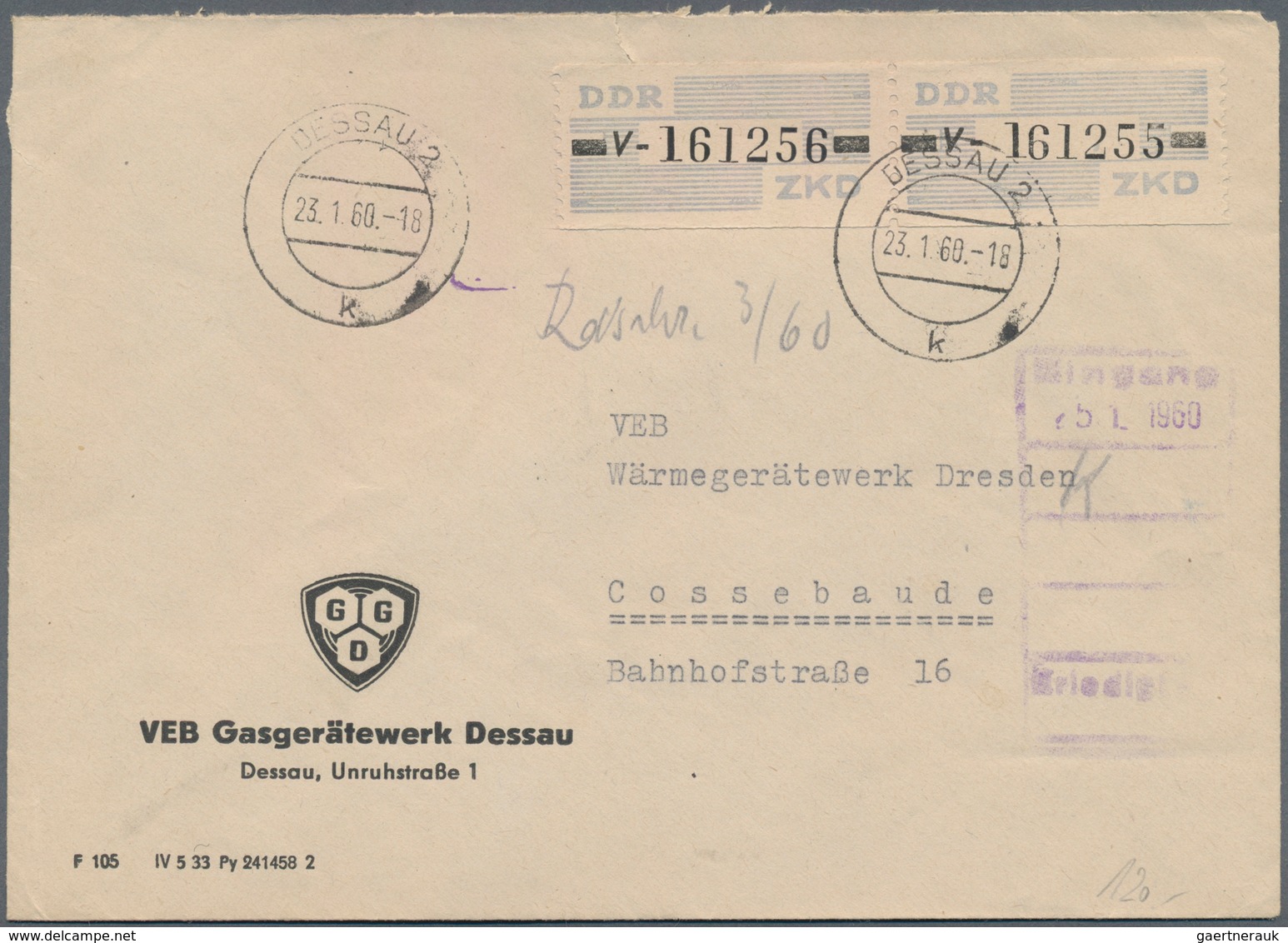 DDR: 1949/1980, Kleines Lot Von 32 Briefen, Dabei Einige Interessante ZKD-Belege Sowie Weiterhin 4 B - Collections