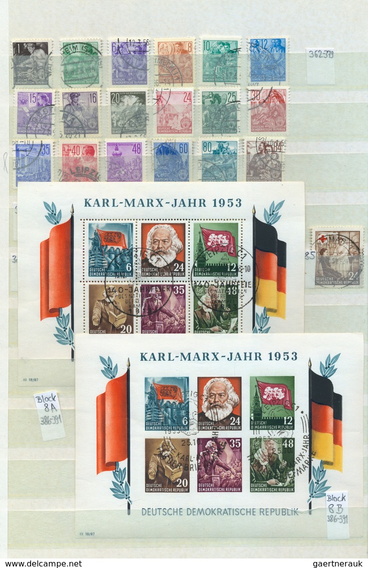 DDR: 1949/1990, Sammlungsbestand In Vier Steckbüchern, Dabei Gestempelt Augenscheinlich Einmal Zieml - Collections