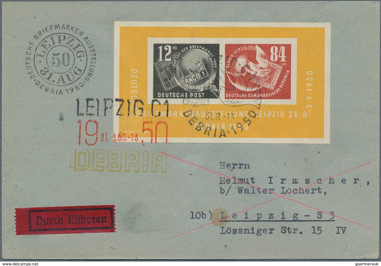 DDR: 1950, Lot Mit 9 DEBRIA-Blocks, Alle Meist Mit SST, Aber Auch Tagesstempel, 4 St. Lose, Einer Au - Collections