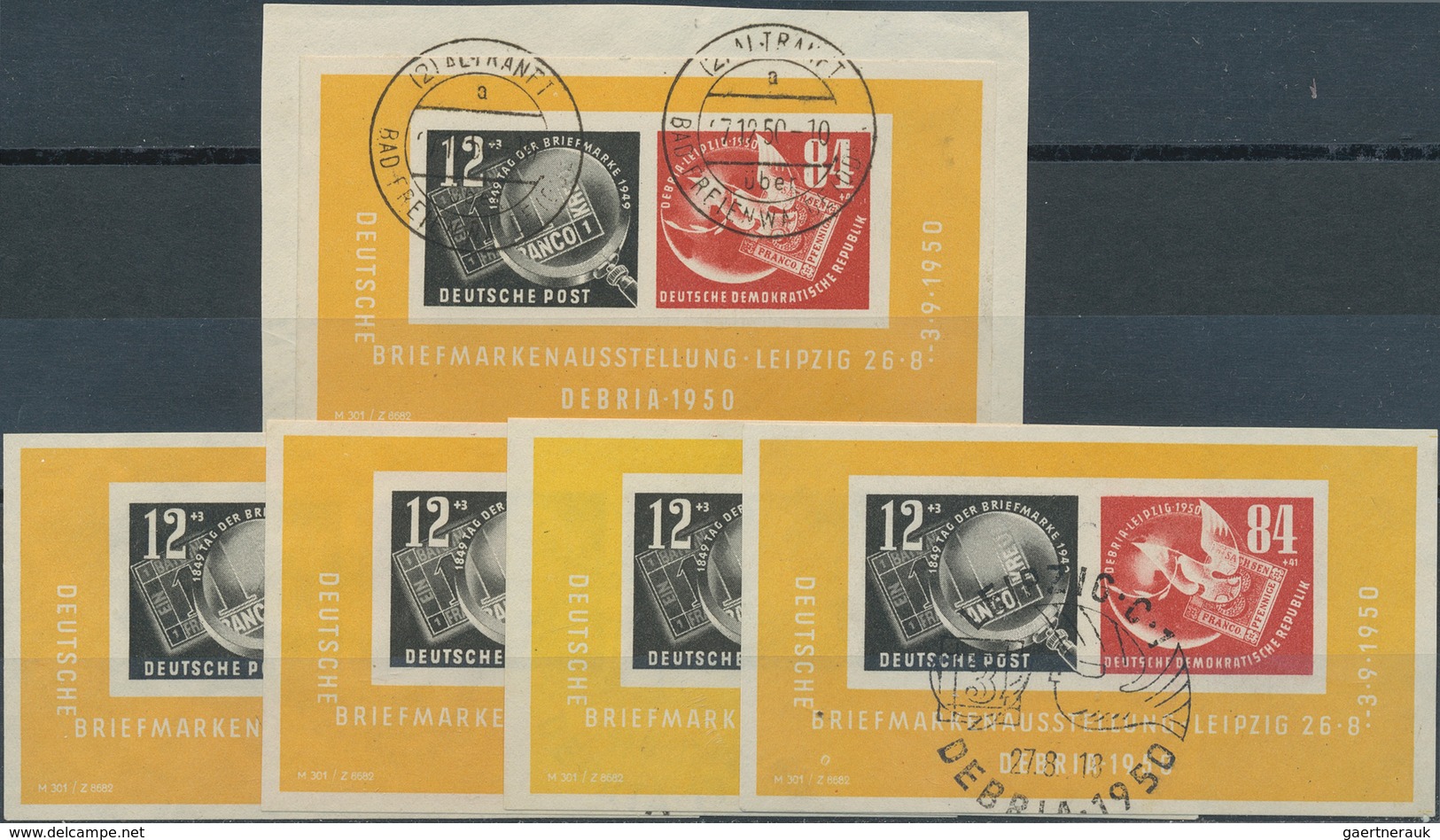 DDR: 1950, Lot Mit 9 DEBRIA-Blocks, Alle Meist Mit SST, Aber Auch Tagesstempel, 4 St. Lose, Einer Au - Collections