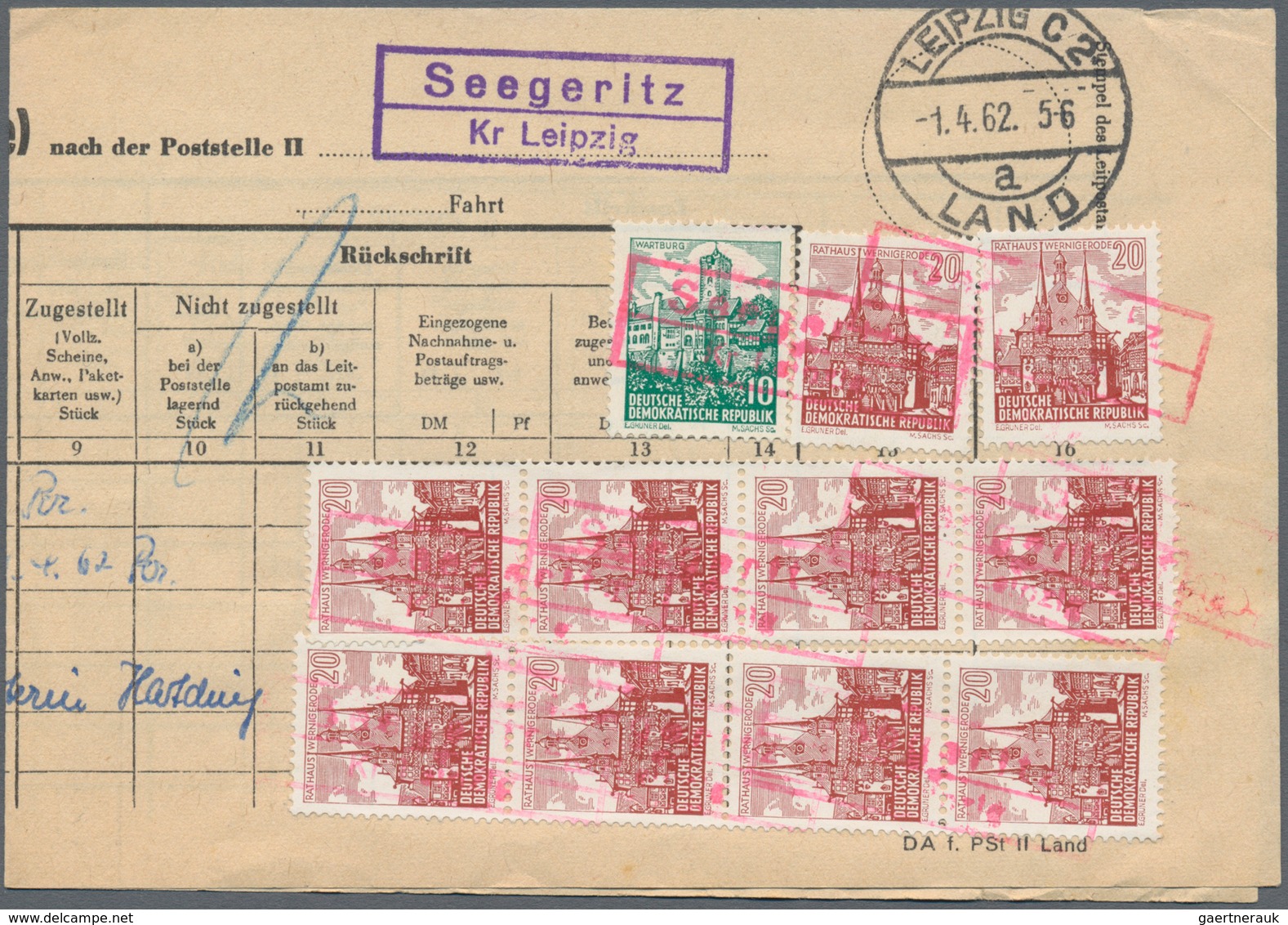 DDR: 1959/1990, BESONDERE VERWENDUNGEN, Partie Von Ca. 115 Frankierten Belegen Mit Paketkarten(-Stam - Collections