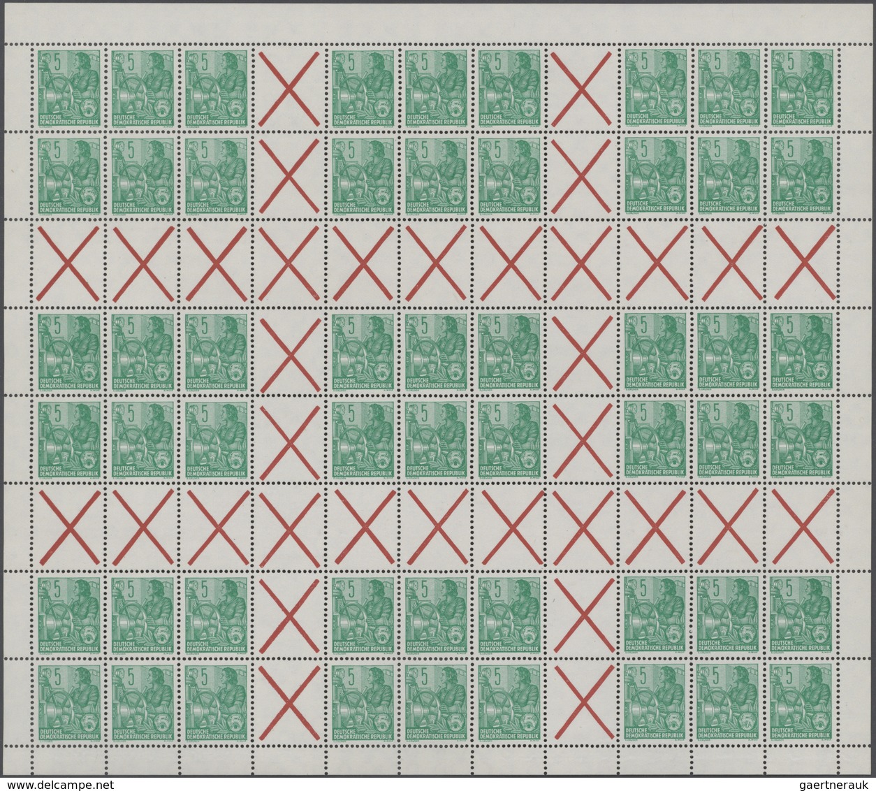 DDR - Zusammendrucke: 1960, Fünfjahrplan, Alle 3 Markenheftchenbogen (MiNr. 7/9), Dabei MiNr. 7 Auf - Se-Tenant