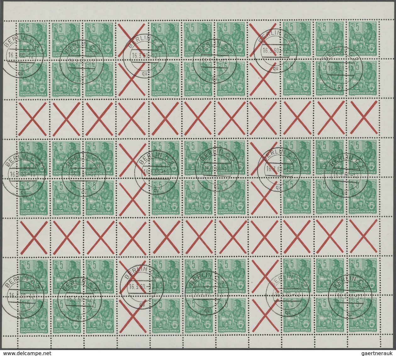 DDR - Zusammendrucke: 1960, Fünfjahrplan, Kompletter Markenheftchenbogen 7, Auf Feld 87 Plattenfehle - Zusammendrucke