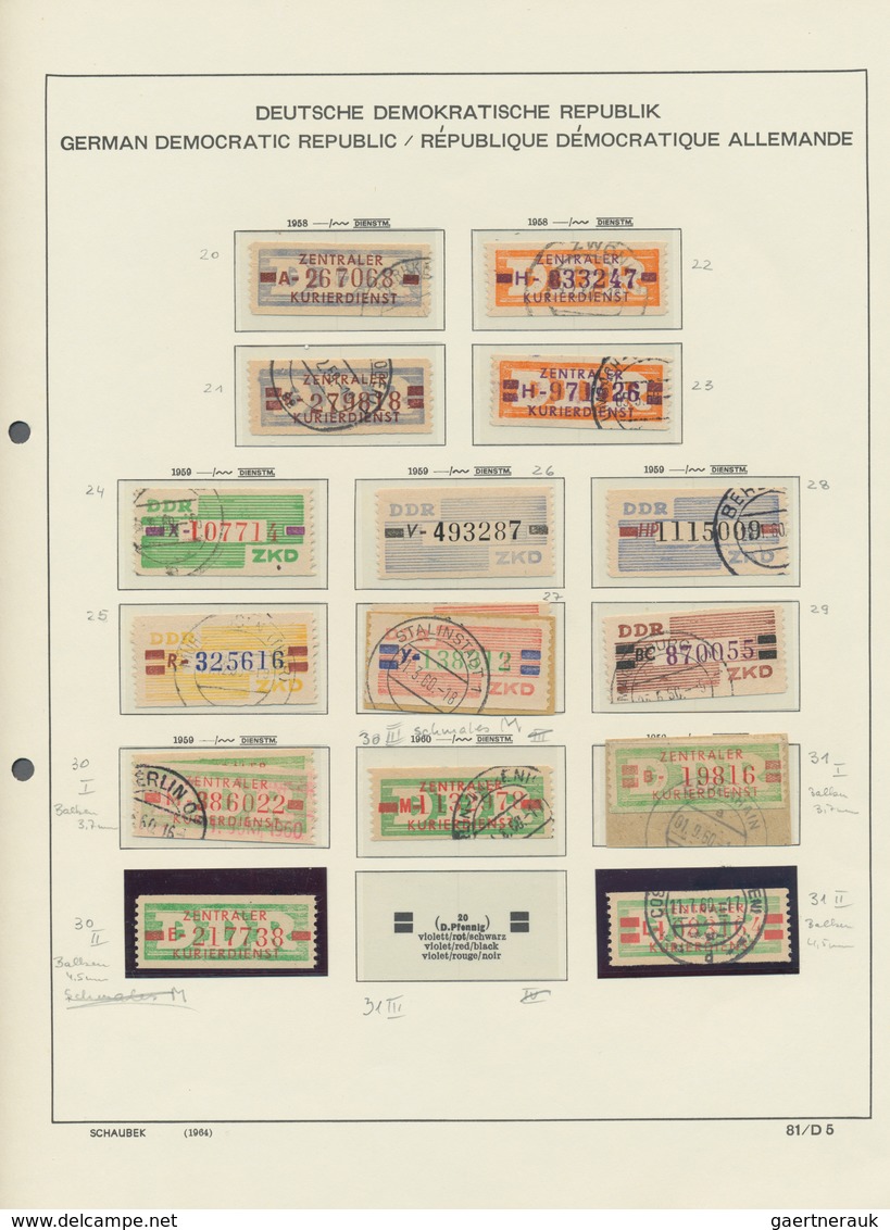 DDR - Dienstmarken: 1954/1965, Dienst Und ZKD, Meist Gestempelte Sammlungspartie Von Ca. 120 Werten - Sonstige & Ohne Zuordnung