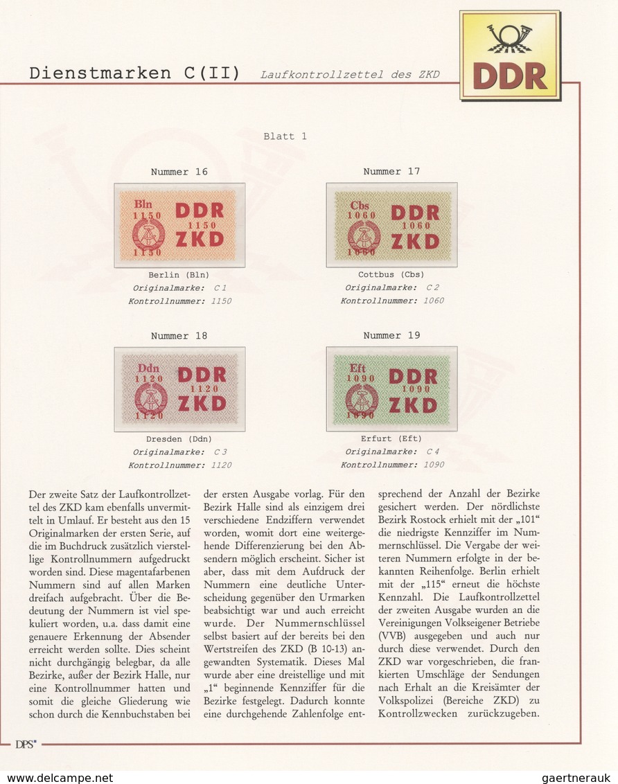 DDR - Dienstmarken: 1954-1990, Spezialsammlung Aller Dienst-Ausgaben, Dabei Viel Geprüftes Material, - Sonstige & Ohne Zuordnung