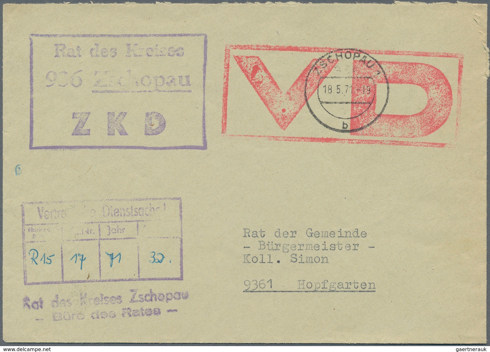 DDR - Dienstmarken: 1964 - 1971, Posten Von über 95 Dienstbriefumschlägen Mit Dienstmarken, Stempeln - Sonstige & Ohne Zuordnung