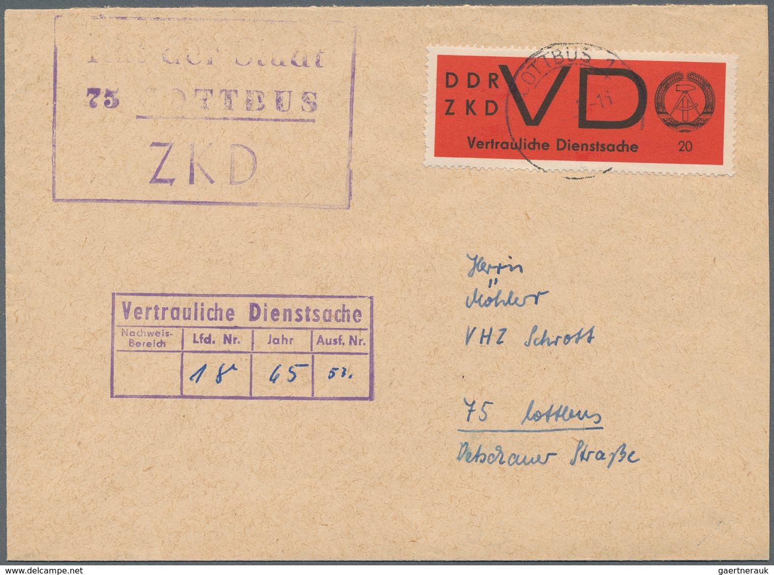 DDR - Dienstmarken: 1964 - 1971, Posten Von über 95 Dienstbriefumschlägen Mit Dienstmarken, Stempeln - Other & Unclassified