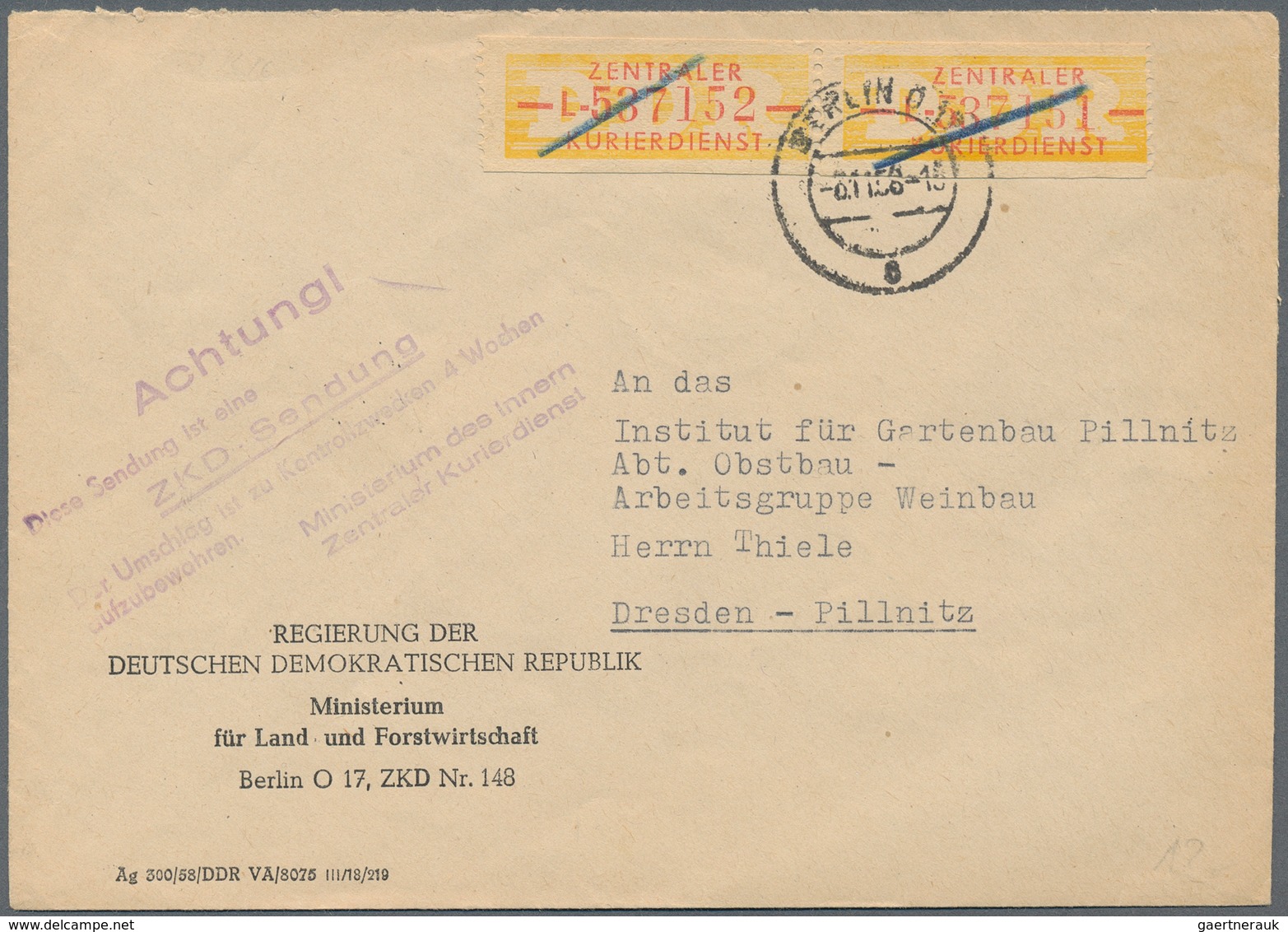 DDR - Dienstmarken: 1964 - 1971, Posten Von über 95 Dienstbriefumschlägen Mit Dienstmarken, Stempeln - Sonstige & Ohne Zuordnung