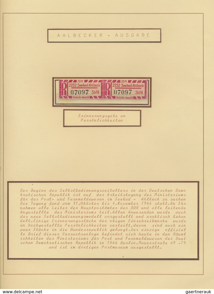 DDR - Einschreibemarken: 1966/1990, Umfassende Spezialsammlung Von über 200 Belegen Sowie Oftmals No - Sonstige & Ohne Zuordnung