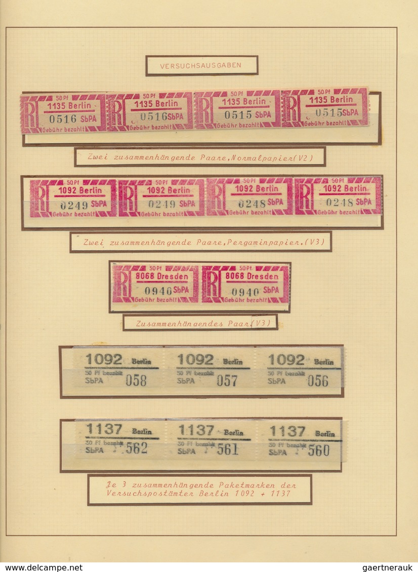 DDR - Einschreibemarken: 1966/1990, Umfassende Spezialsammlung Von über 200 Belegen Sowie Oftmals No - Sonstige & Ohne Zuordnung