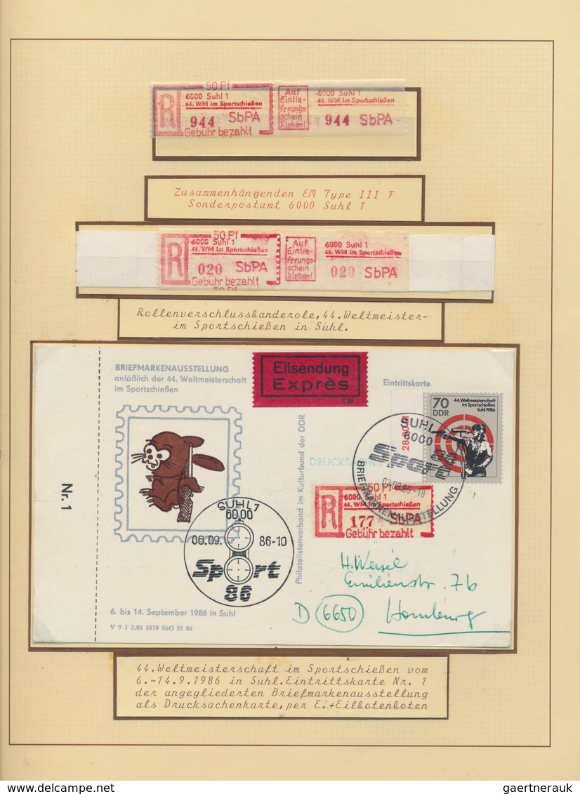DDR - Einschreibemarken: 1966/1990, umfassende Spezialsammlung von über 200 Belegen sowie oftmals no